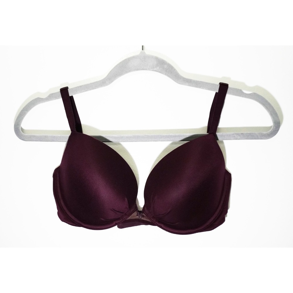 Victoria's Secret Fabulous Plunge Plum Purple Padded Push Up Nylon Bra 34D